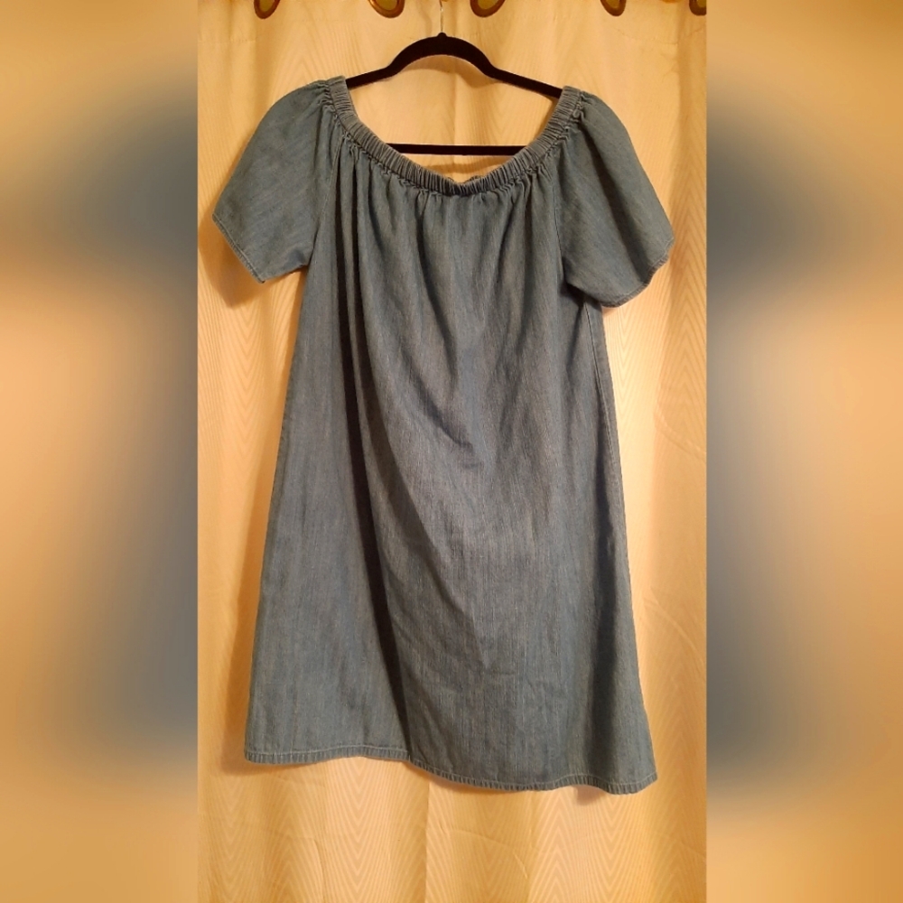 Merona Denim Dress size L on/off shoulders